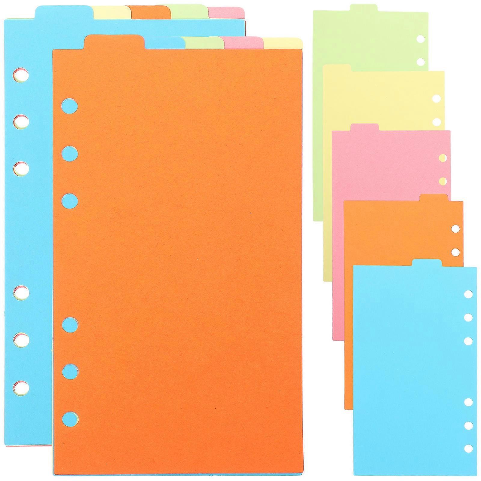 Binder Divider Refill Paper for Office Use 6Sets Colorful Pads