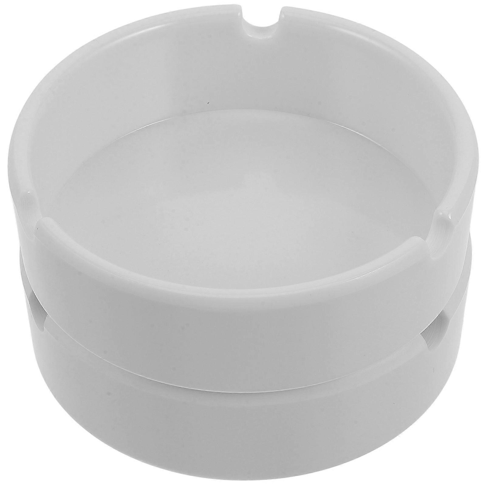 Indoor Ashtray White Melamine Holder for Tables 4Pcs Pack