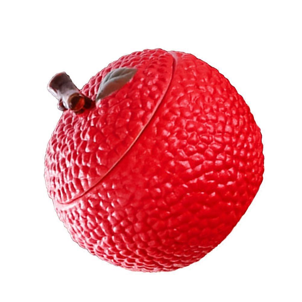 Multi-Function Ceramic Tea Jar for Storage in Red with Litchi Shape