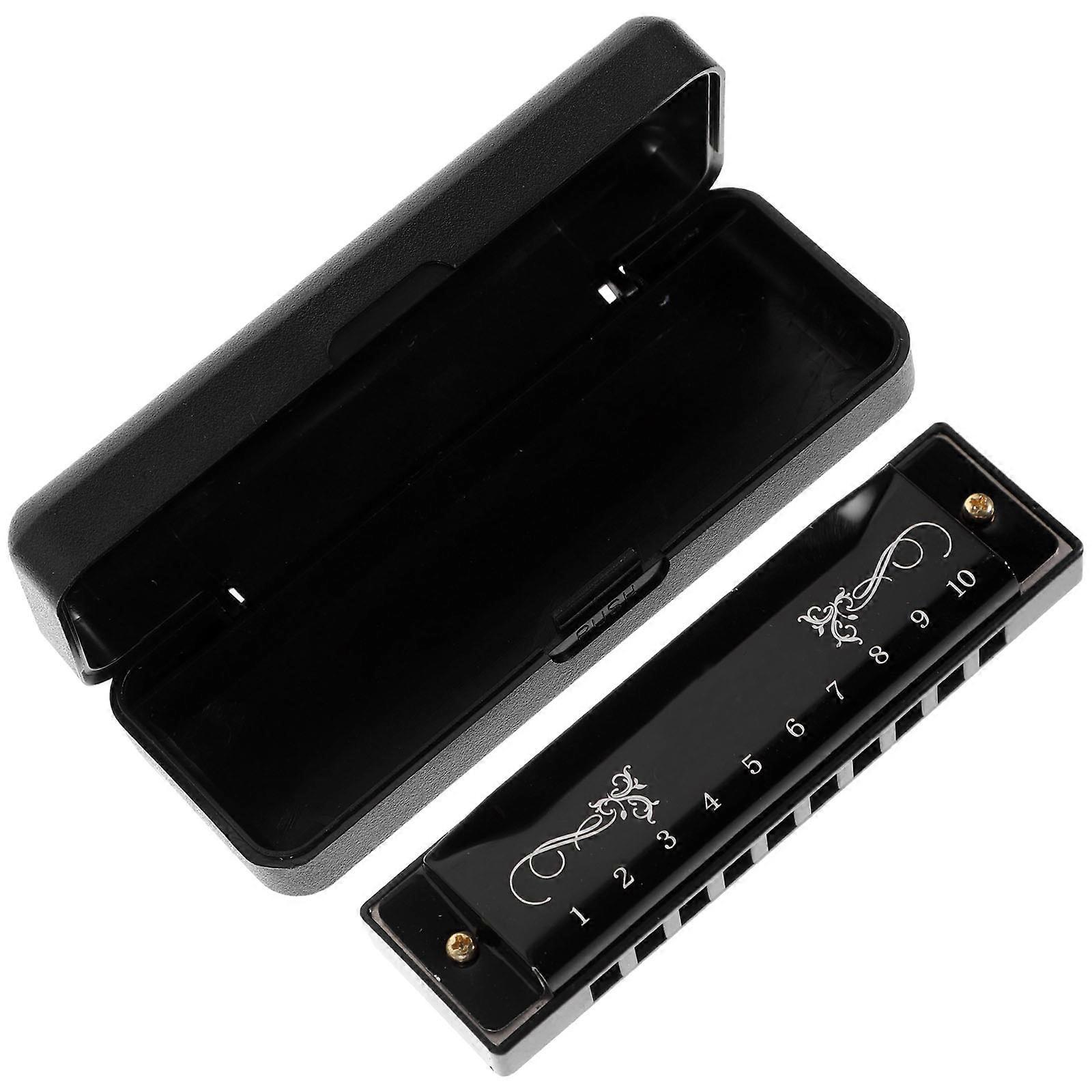 Durable Harmonica Musical Instrument For Beginners Compact Design Black 1Set