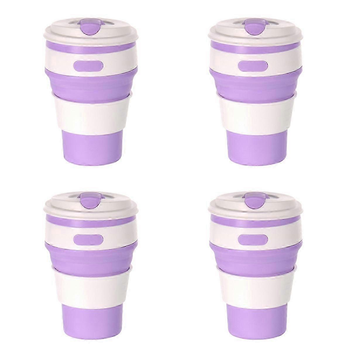 Light purple Silicone foldable travel cup-camping cup
