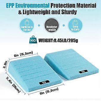 4PC Squat Wedge Block Non Slip Professional Ramp Slant Board for Squats Calf Raise Block Yoga Wedge Equipment Light Blue
