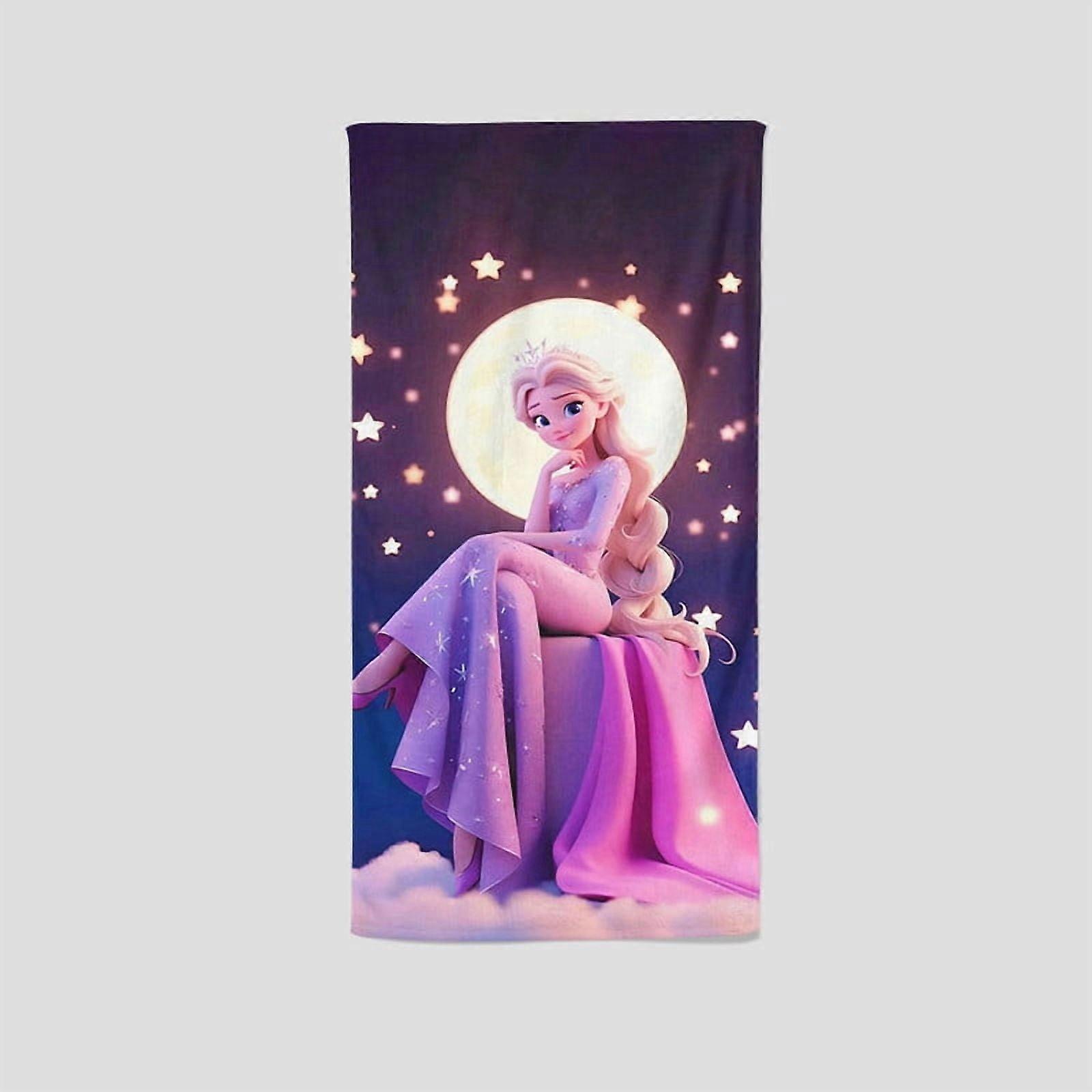 Frozen Girl Elsa Single-Sided Towel, 13.8"x28.7", Ideal for Gym, Yoga, Boxing & Sunbathing – Perfect Fan Gift