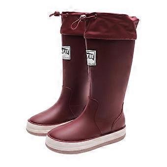 Damesregenlaarzen met hoge schacht, waterdicht, Japanse stijl, casual, lente/zomer, PVC-materiaal, maat 8.5 US