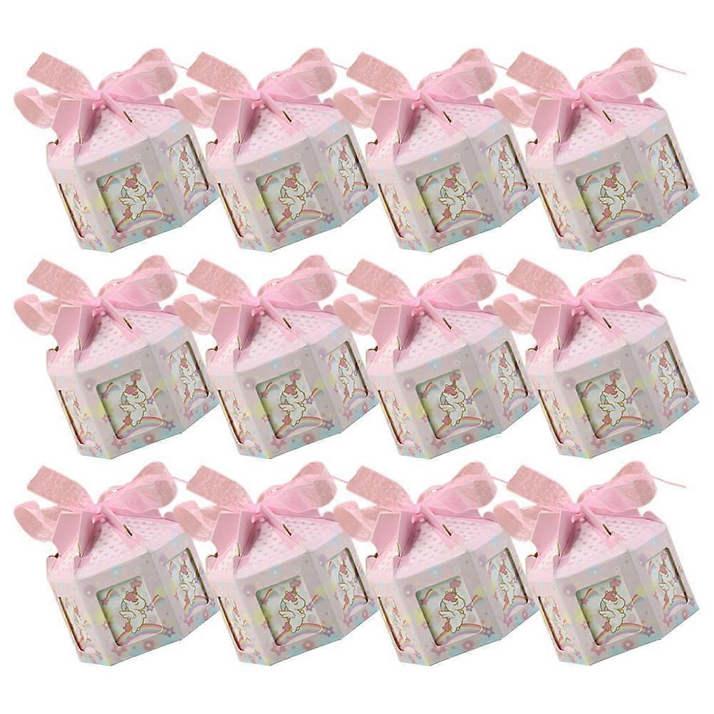 Wedding Candy Boxes Paper Small Candy Packaging Boxes for Party 60Pcs Pink