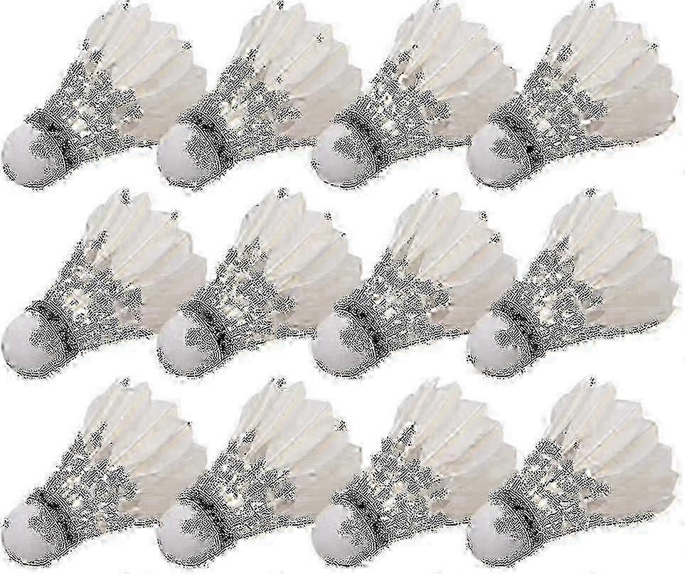 12-Pack Professional Training Feather Badminton Shuttlecocks for Practice & Match Play