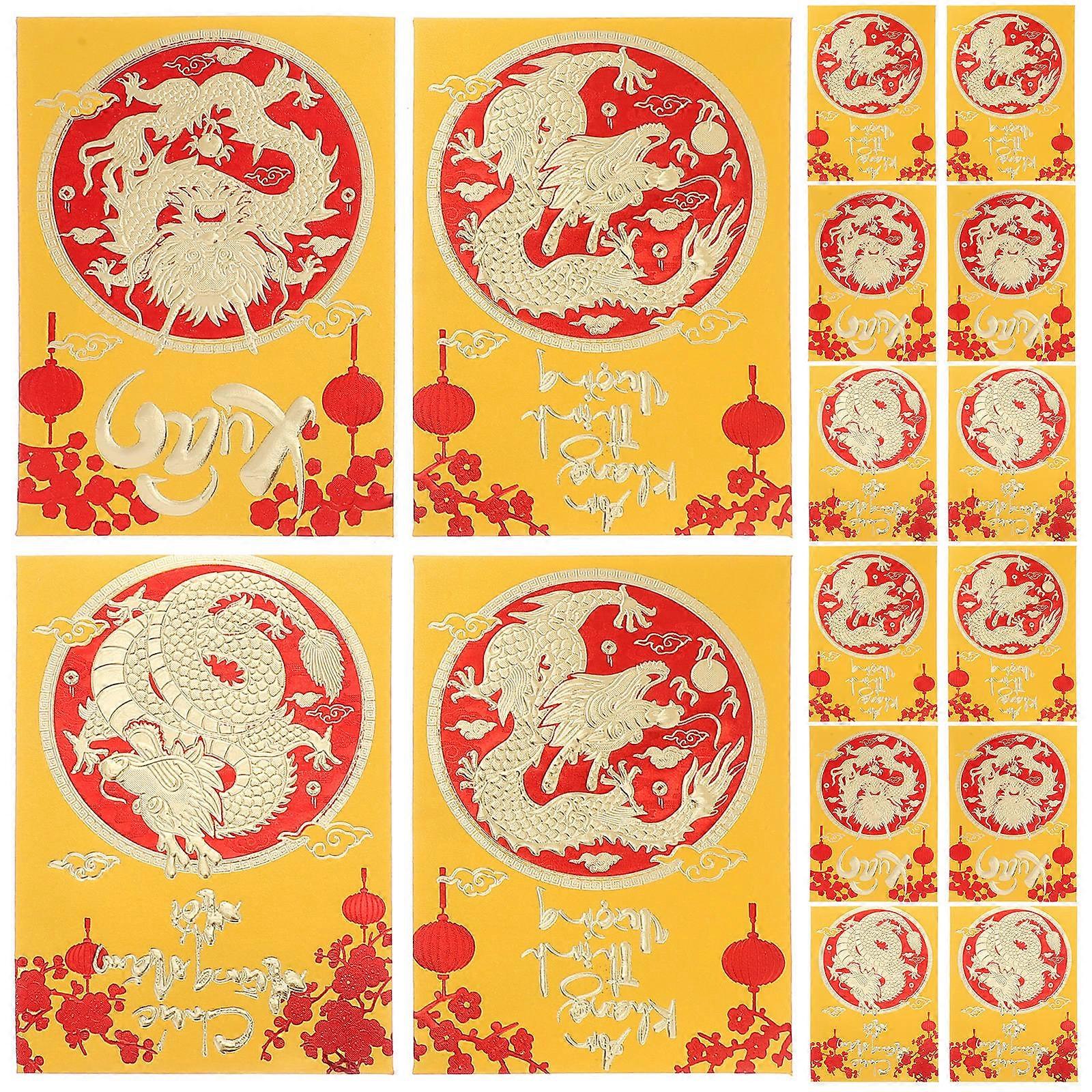 Paper Red Envelopes New Year Packets for Storage 30Pcs Dragon Pattern Design