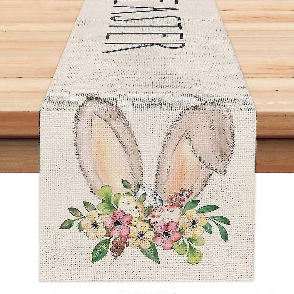 Happy Easter Day Table Runner For Easter Bunny Table Decoration (13 X 72 Inch)