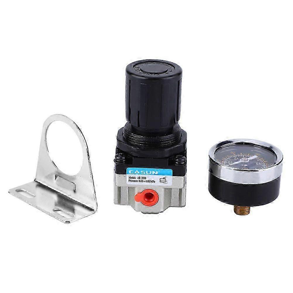 AR2000-02 G1/4" Air Filter Source Compressor Adjustable Pressure Regulator Reduce Valve intelligence