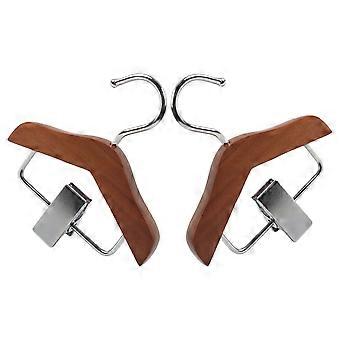 Wooden Mini Hangers Dog Clothing Hanger for 2Pcs Brown Pet Supplies