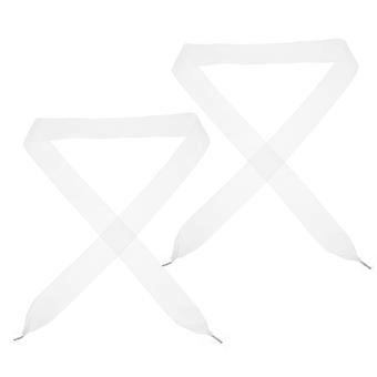 Silk Ribbon Flat Satin Shoelaces for Women 1Pair Chiffon Ribbon White