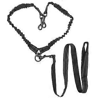 Dog Running Leash Hands Free Pet Leash for Outdoor Use 2-in-1 Black
