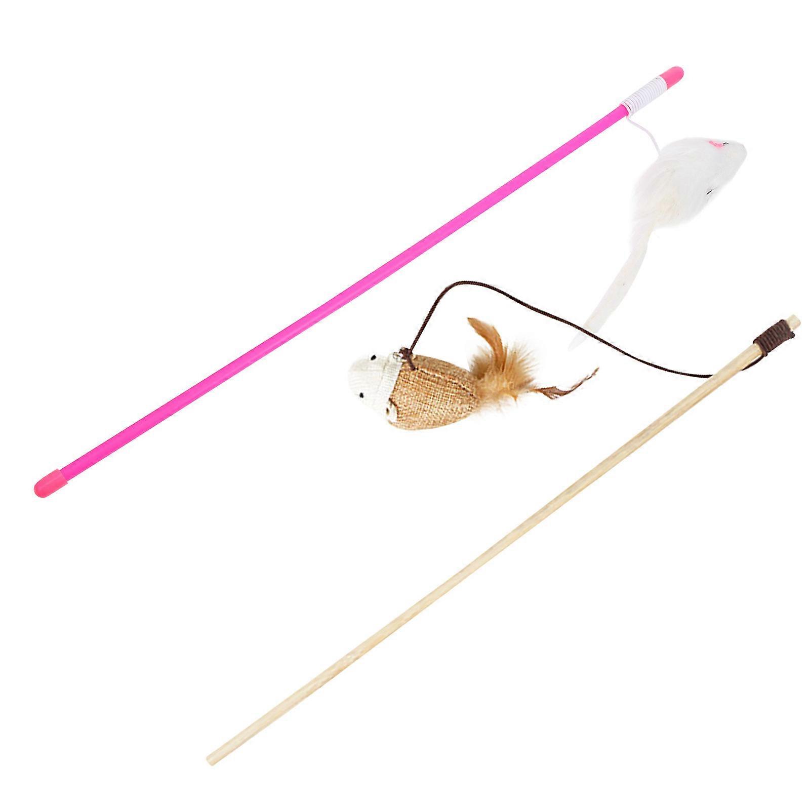 Cat Teaser Wand Mouse Shape for Exercising 6Pcs Plaything