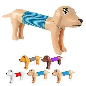 Juguetes elásticos para fiestas, 6 tubos telescópicos para perros, juguetes de colores surtidos.
