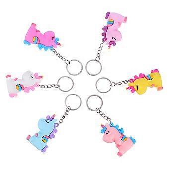 Key Rings Unicorn Shape Any Occasion Clip on Bags Blue 6Pcs