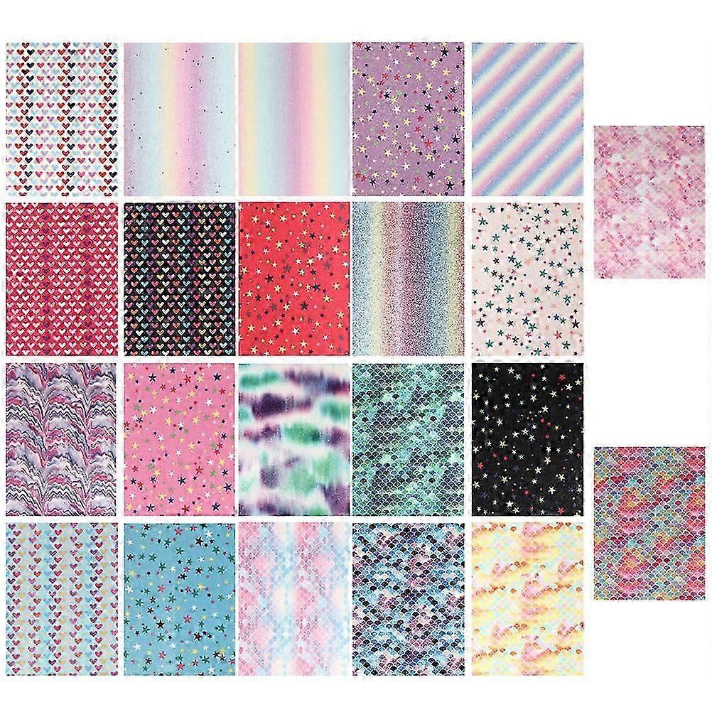 Fabric Star Pattern Material for DIY Projects 6Pcs Assorted Colors