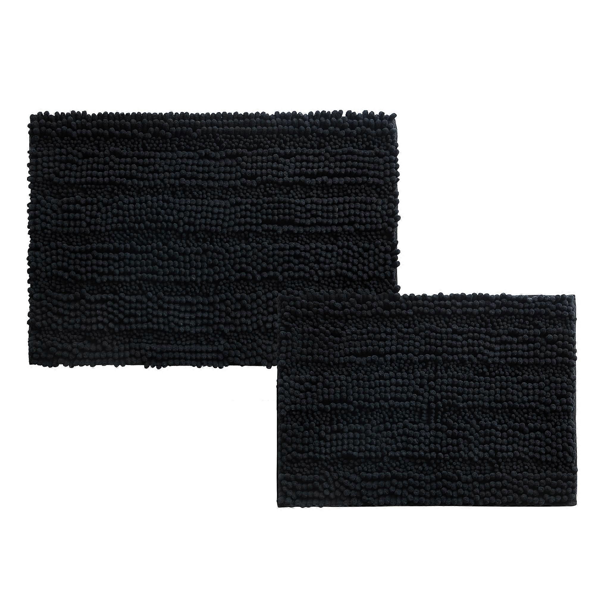 Textured polyester bathroom rug set, 2 pieces