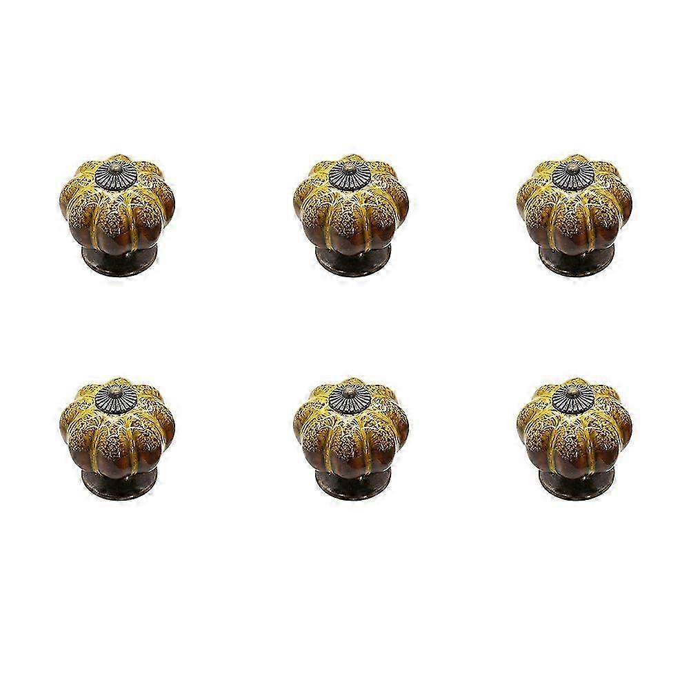 Drawer Knobs Ceramic Pull Handle with Pumpkin Design for Cabinet 12Pcs
