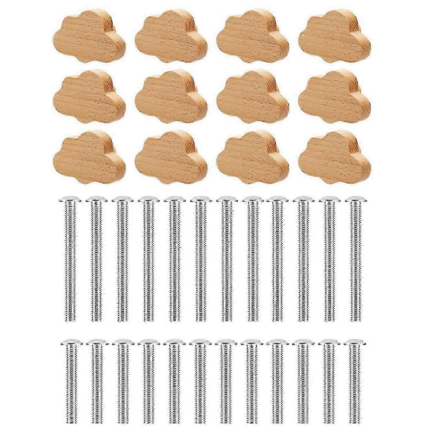 Cloud-Shaped Beech Wood Dresser Knobs