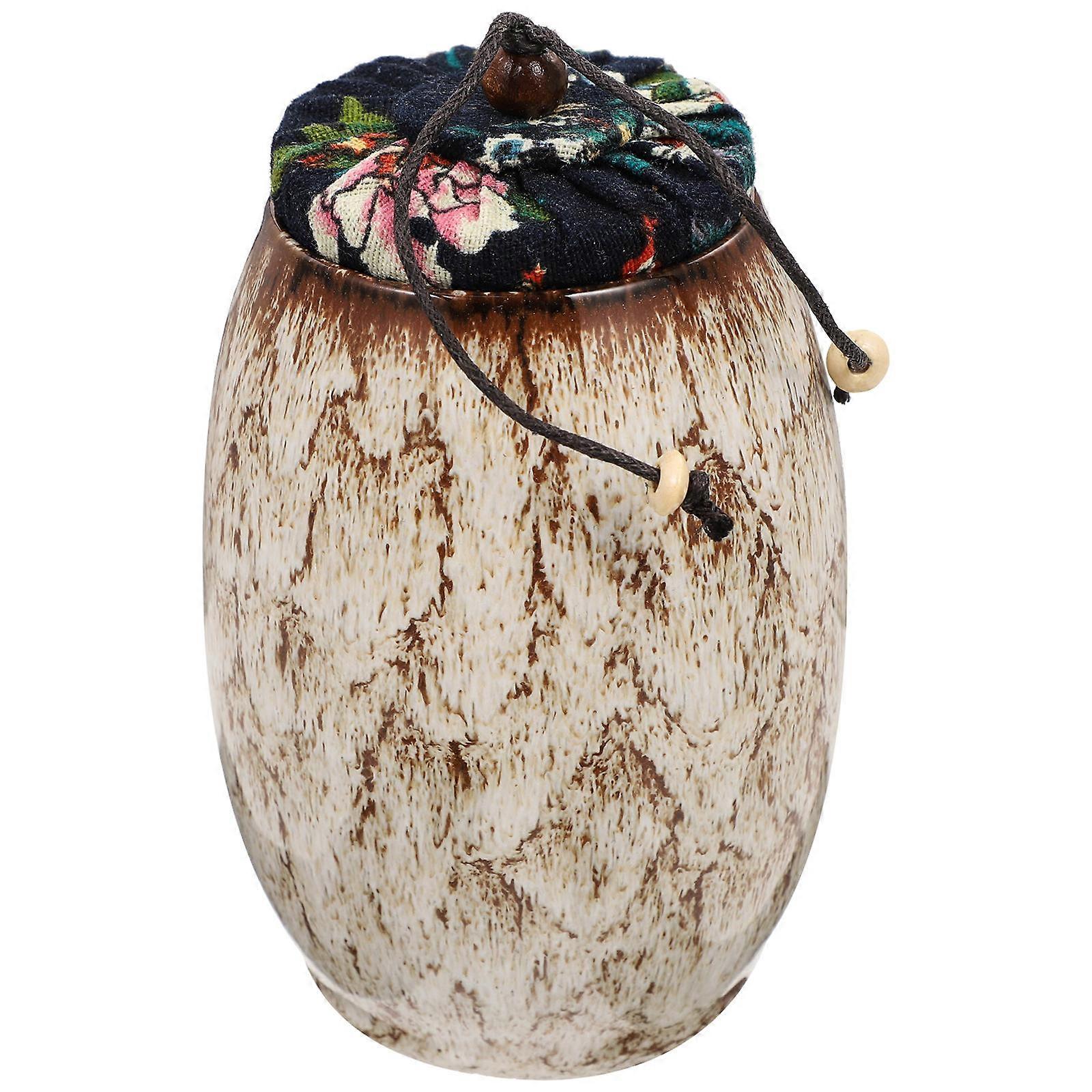 Ceramic Tea Jar Decorative Loose Tea Container Multi-function Tea Canister Sealed Tea Jar