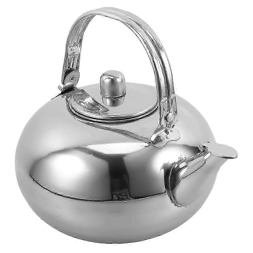 Silver Stainless Steel Tea Kettle compatible withQuick Heating with Tea Filter