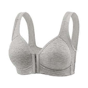 Bras for Women No Underwire Comfortable Full Coverage Front Closure Bralettes Wireless Wide Straps Support Everyday Bras Dark gray M