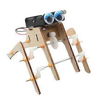 Wooden Spider Robot DIY Kit, STEM Science Experiments for Kids, Eight-Legged Walking Bionic Robot Building Science Kits, Educational Hands-On Activity