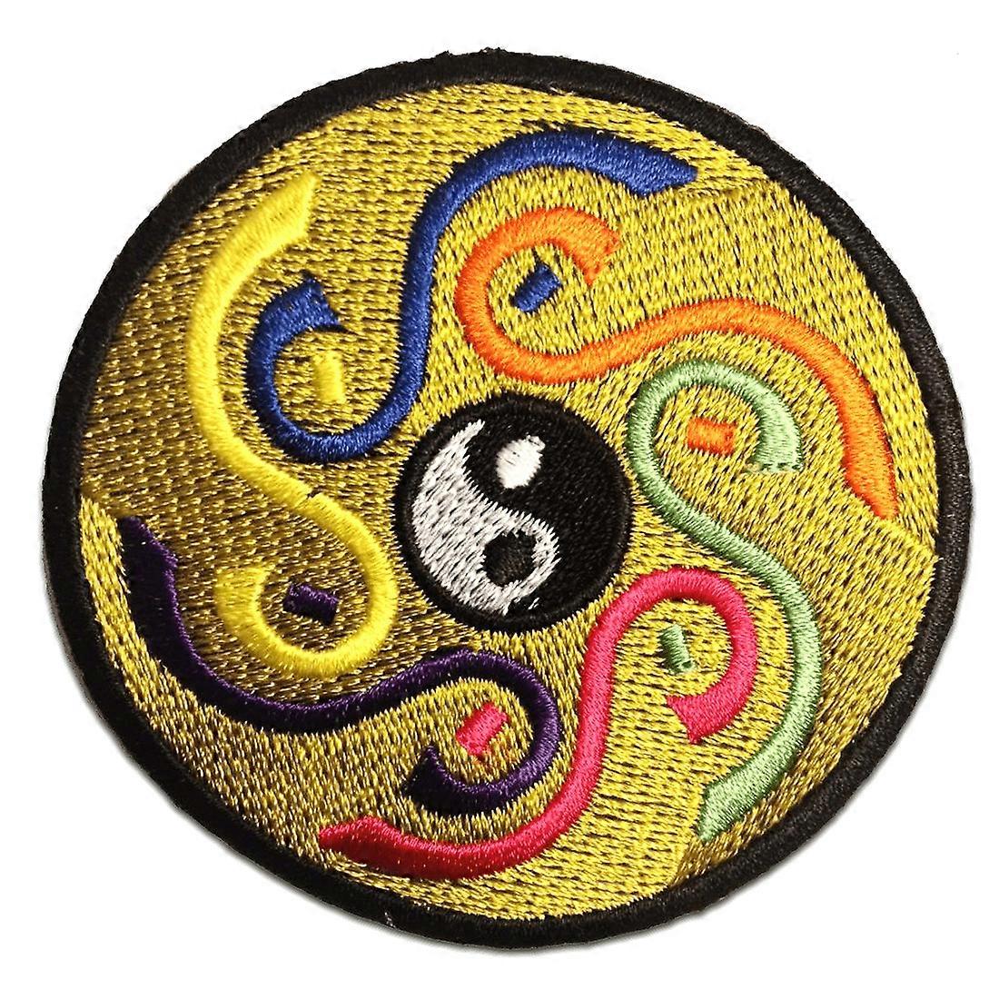 Patch / iron-on patch - Yin Yang spiritual - several colours selectable - Ø8 cm - patch