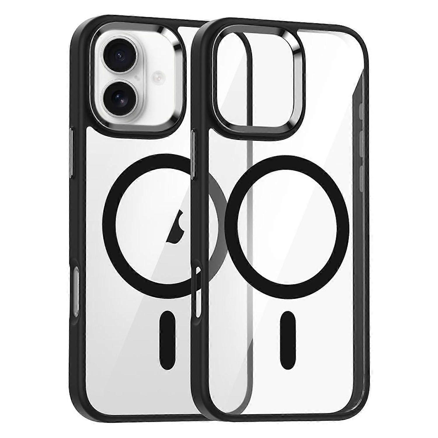 For Apple iPhone 17 Camera Ring MagSafe TPU Hybrid PC Protective Case Black