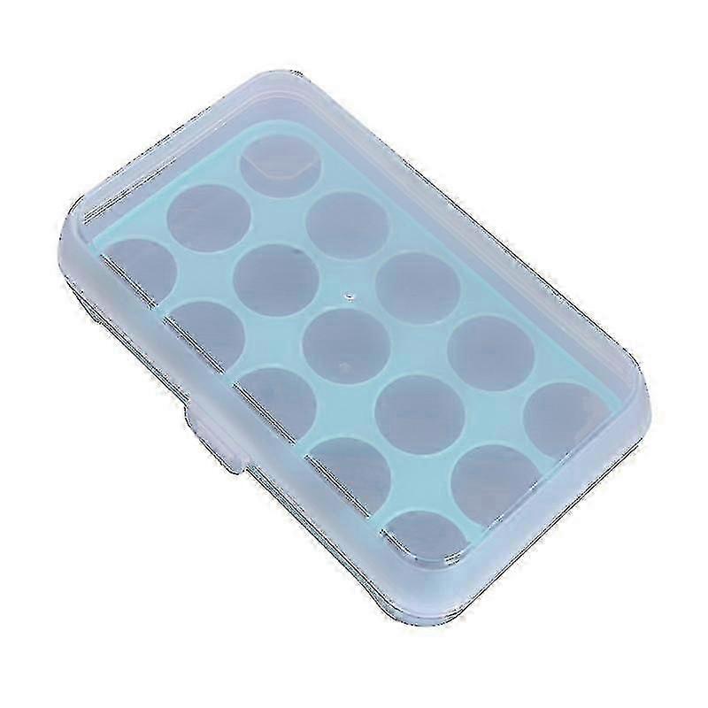 1pc 15-grid Egg Holder Box Tray Storage Box compatible with Refrigerator Plastic