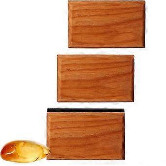 Kit deodorante per auto in legno, eliminatore di odori per veicoli, diffusore di profumo per auto, fragranza a lunga durata color ambra, confezione da 3 pezzi, clip inclusa.