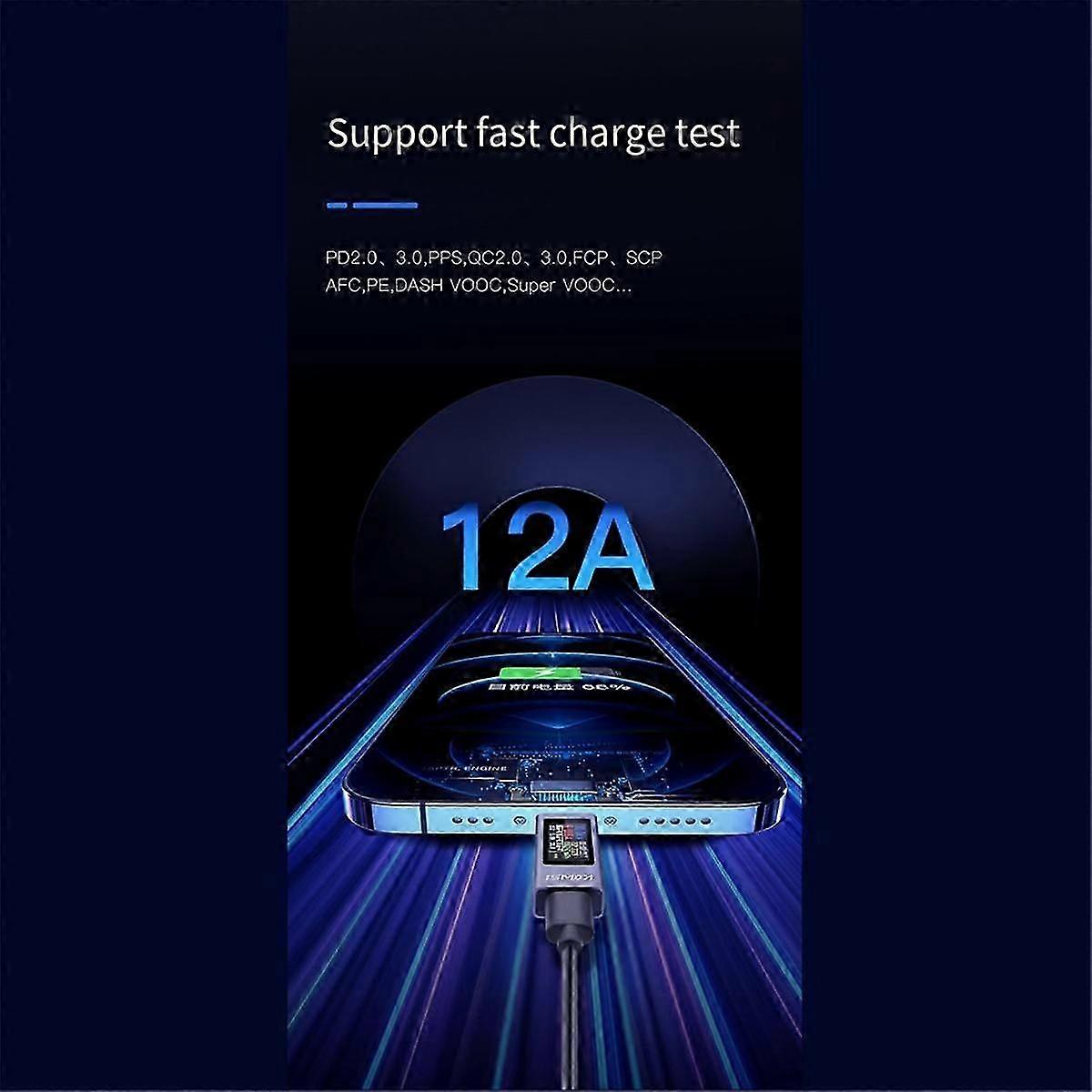 Power Meter Multi-Function Digital Display Ammeter Power Meter Type-C Charging Tester