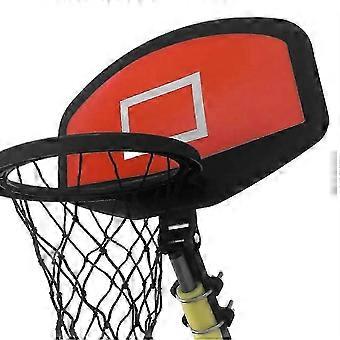 Canestro da basket universale per trampolino con palla e pompa, rete protettiva, compatibile con trampolini a palo dritto e curvo.