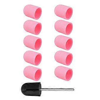 Nagelvijldoppen voor manicure, 10 stuks, roze plastic set