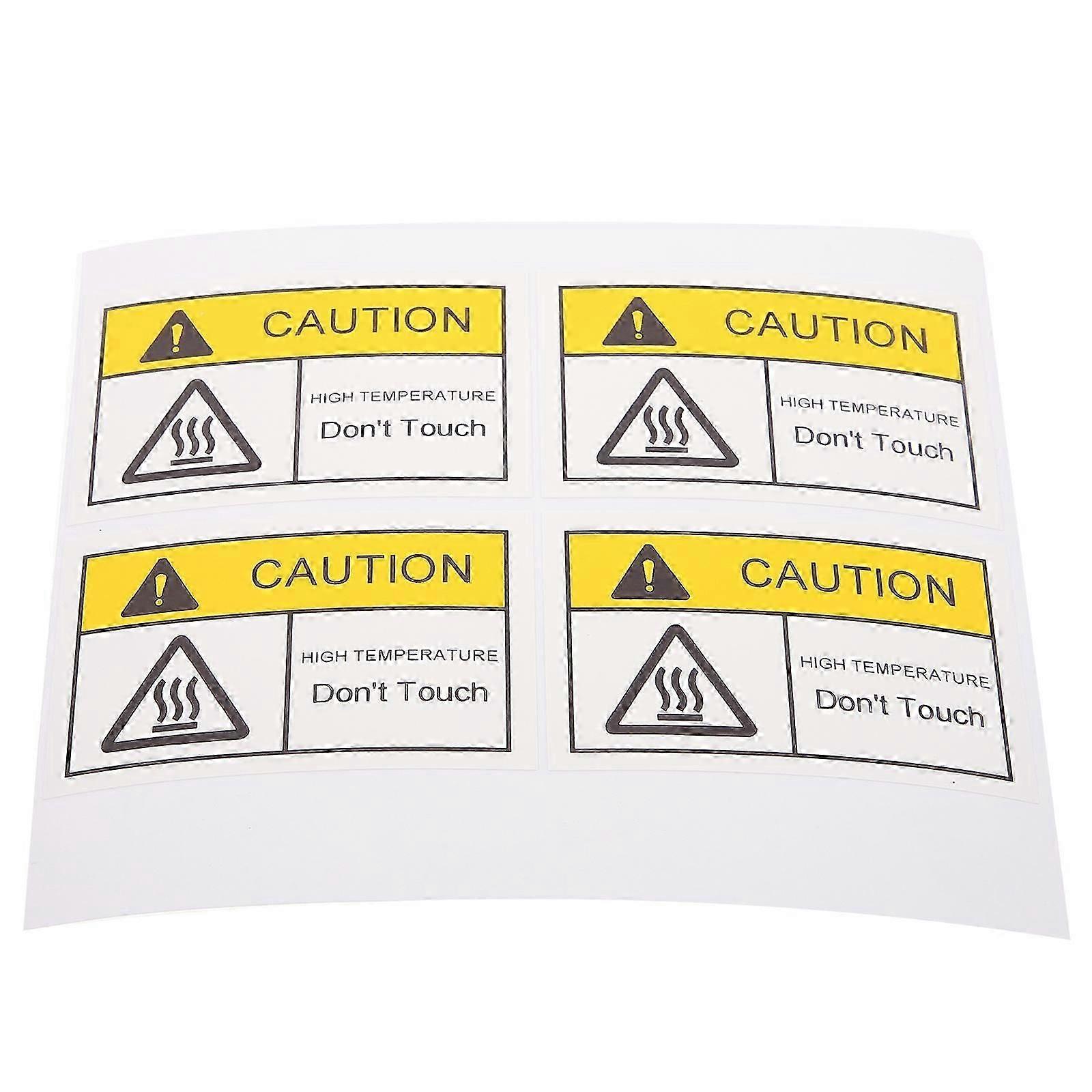 Caution Hot Surface Sticker for High Temperature Warning 4Pcs Adhesive Labels