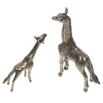 2pcs exquisite Messing Giraffe Skulpturen Home Decor Mutter und Sohn Giraffen Figuren Retro Stil Tier Ornamente für Desktop