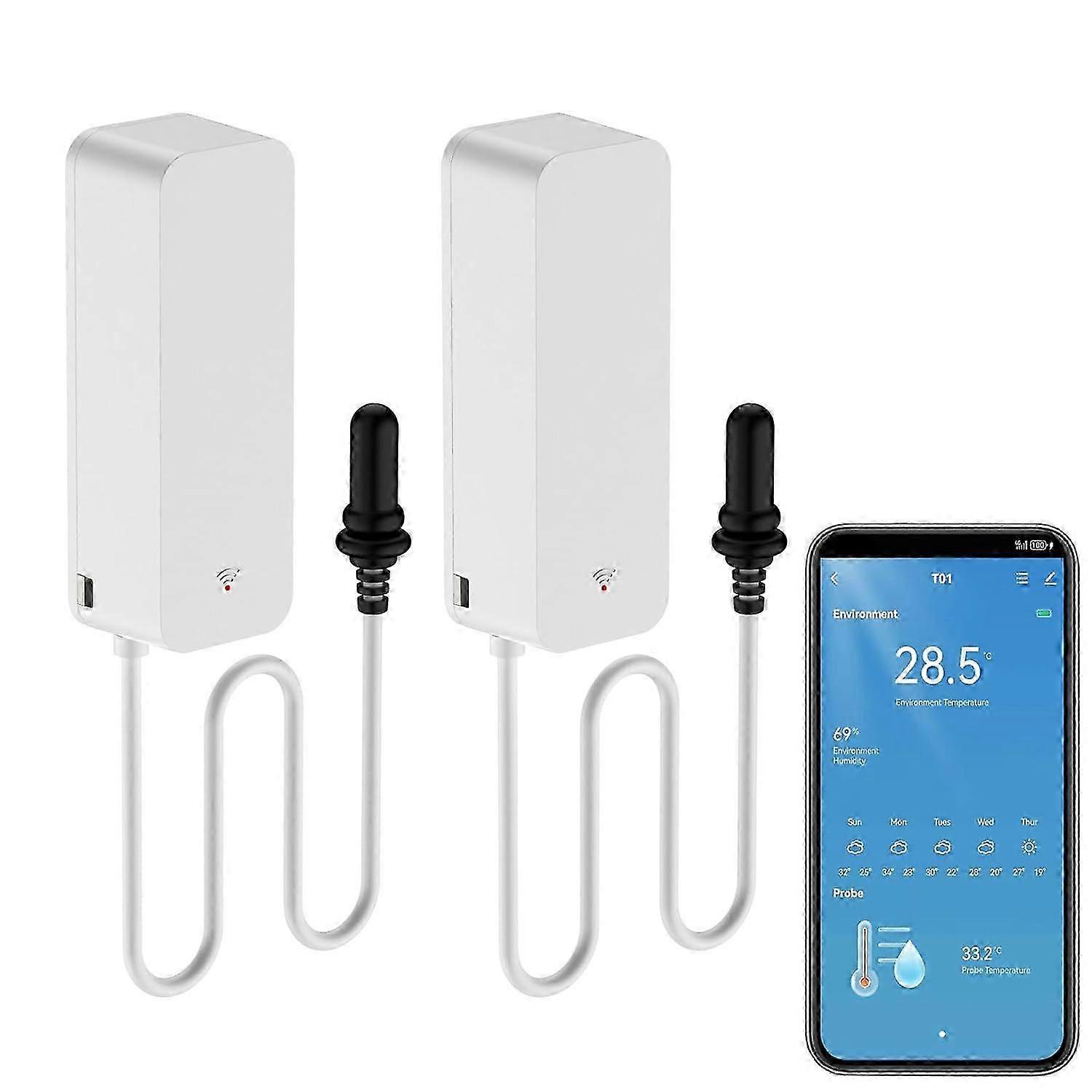 2025 Latest Smart WiFi Hygrometer Thermometer with External Probe Weather Function