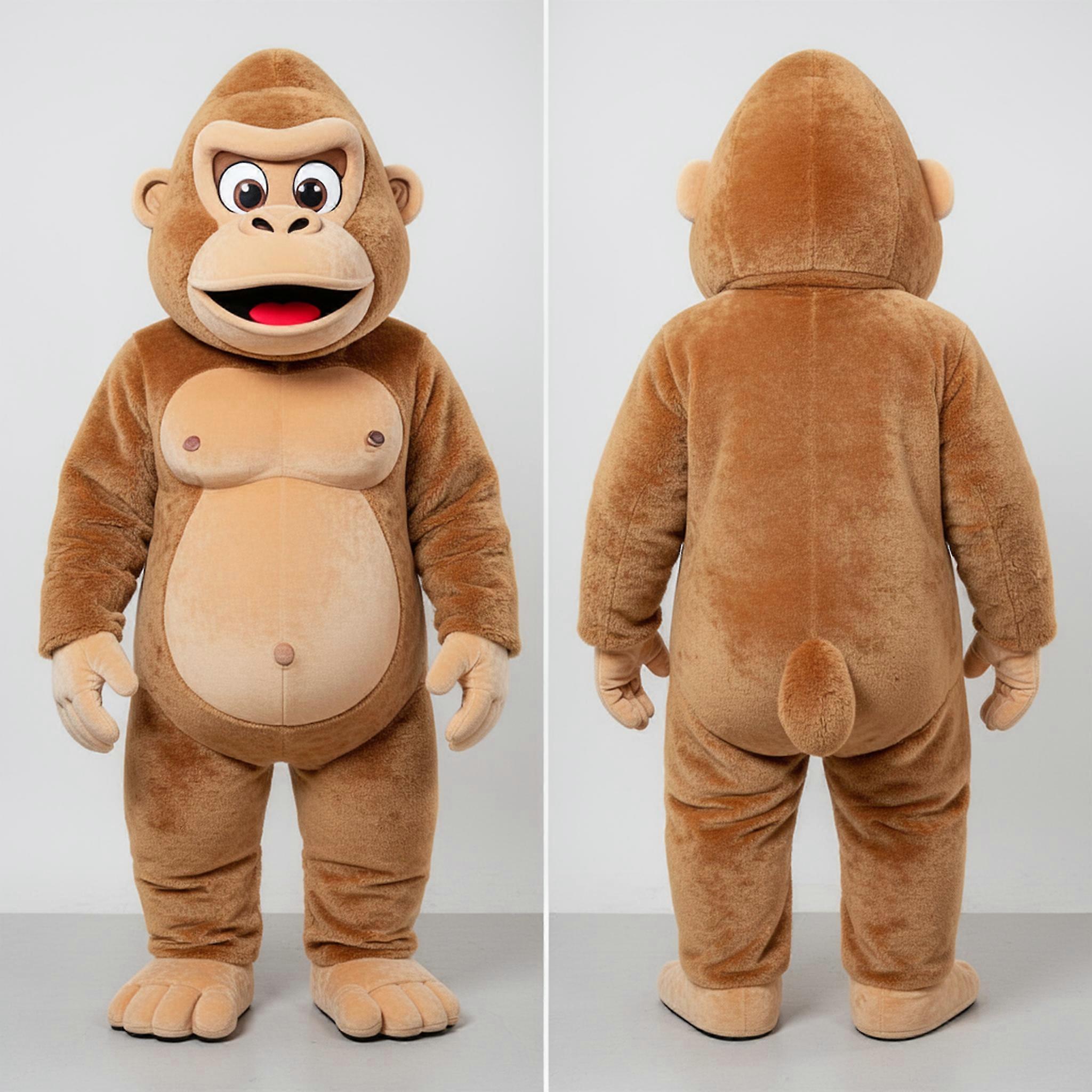 MASTICOT Tan Rounded Cartoon Gorilla Mascot