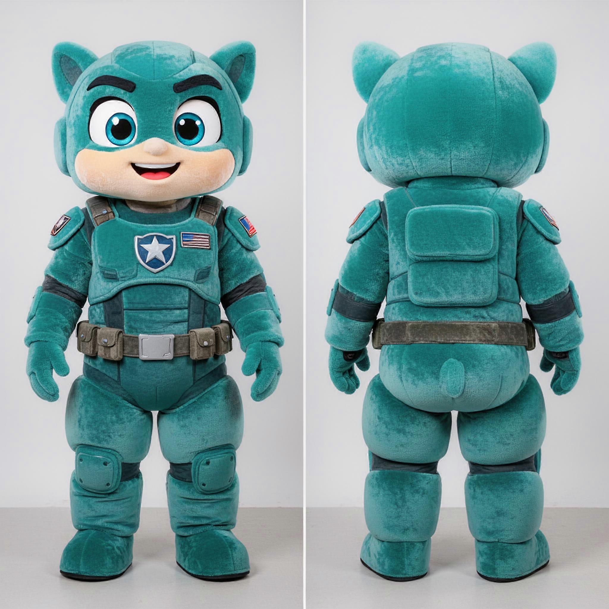 MASTICOT Teal Heroic Para Commando Mascot