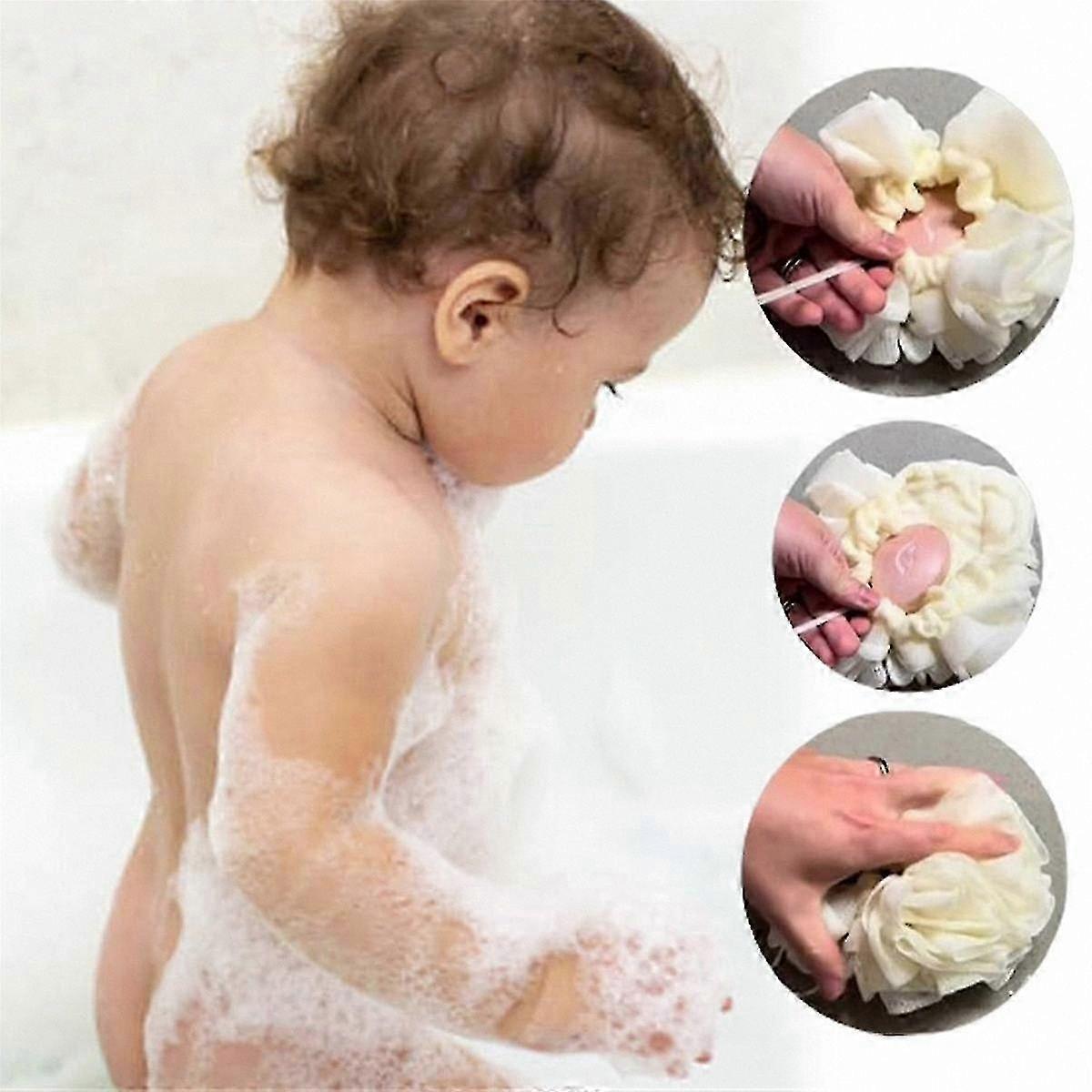 Dual-Function Bath Sponge, Exfoliating and Soft Cleansing Loofah compatible with Shower Use