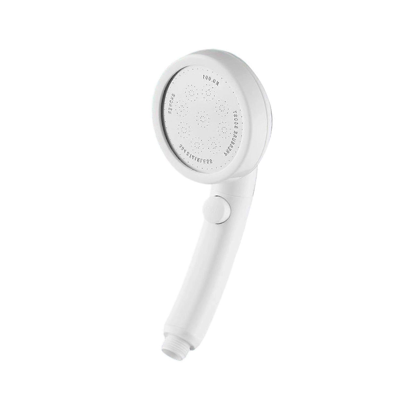 Adjustable Elbow Handheld Shower Head Replacement, Round Nozzle Face, Pause Button for Bathroom Shower Tasks Use  White