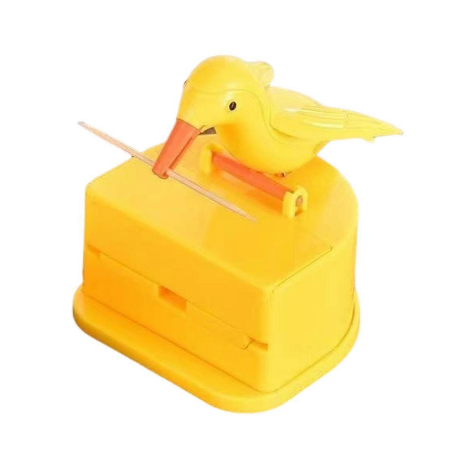 Bird Toothpick Container, Automatic Press Dispenser for Restaurant Desktop
