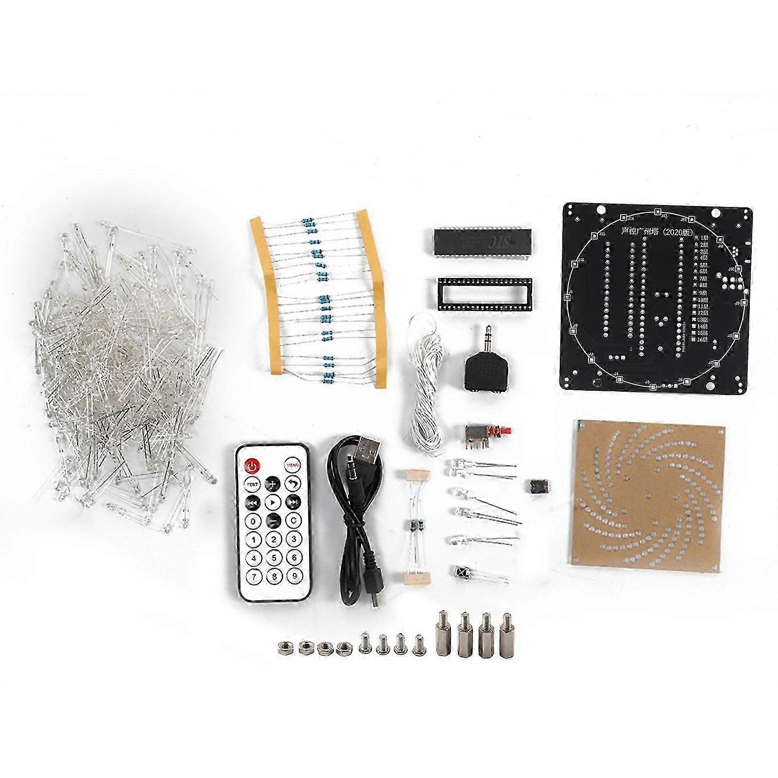 Electronic Tower Colorful LED Display Kit with Remote Control LED Light Cube DIY Set