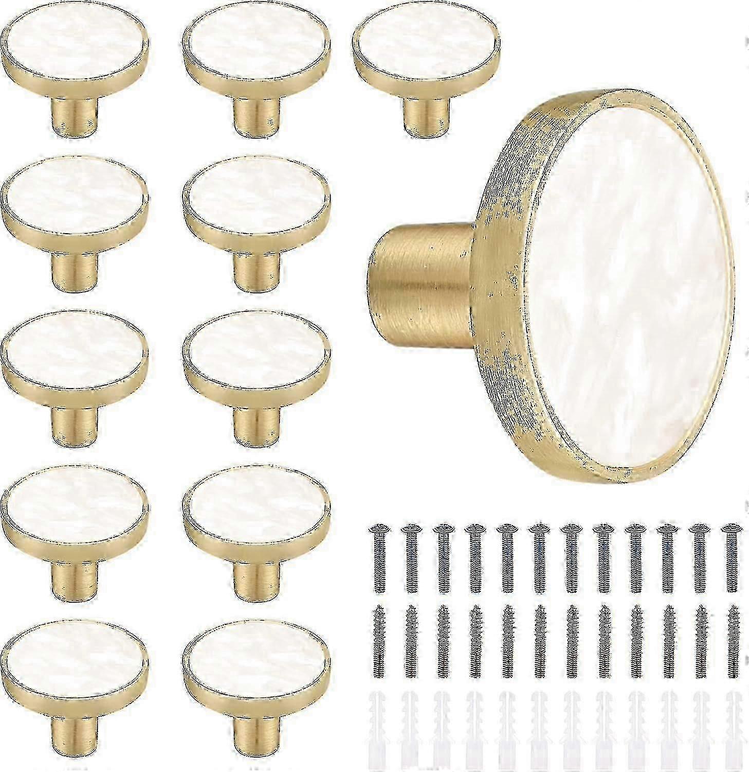Marble Brass Drawer Knobs 32 Mm Cabinet Handle Pulls Shell Brass Gold Cupboard Knobs Dresser Knobs Kitchen Furniture Hardware Wall Hook