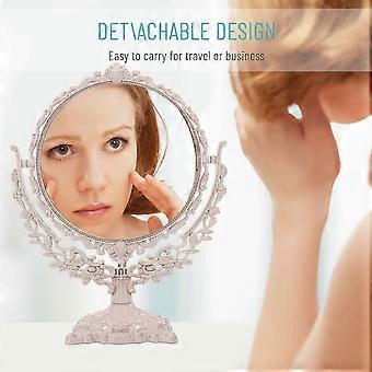 1pc Vintage Double-side Mirror Round Standing Mirror Rotating Cosmetic Mirror