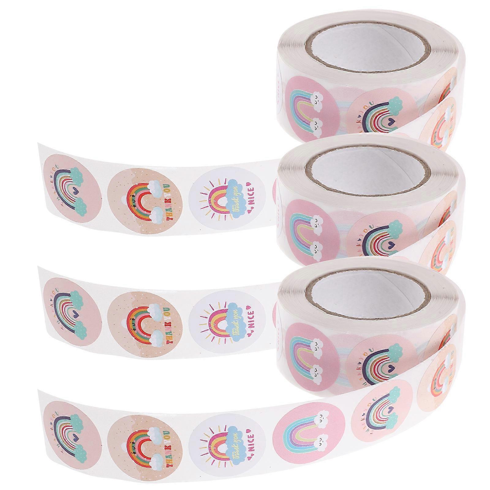 Multi-Function Seal Sticker For Baking And DIY Projects In Various Sizes With Creative Circular Shape 3 Rolls