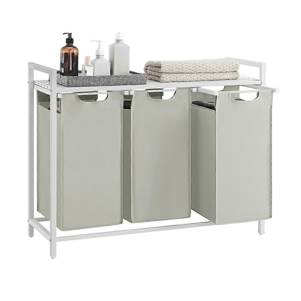 Laundry Hamper with 3 Pull-Out and Removable Bags, 3 x 10