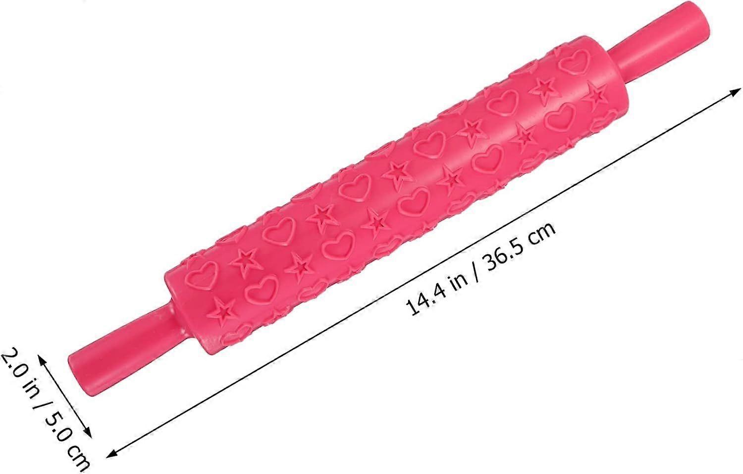 4Pcs Embossed Rolling Pins Plastic Cookie Dough Baking Tools Set