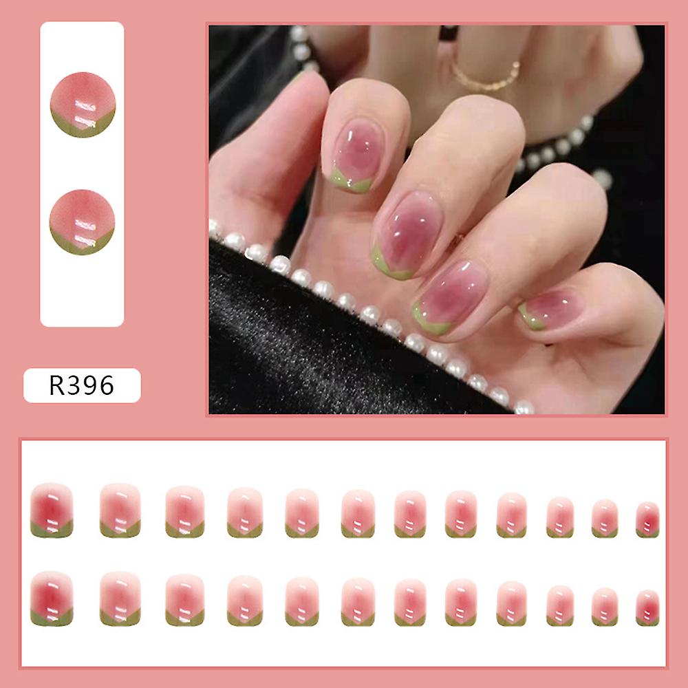 Pink Blushed Short False Nails Safe And Scratch-resistant Non-toxic Nails
