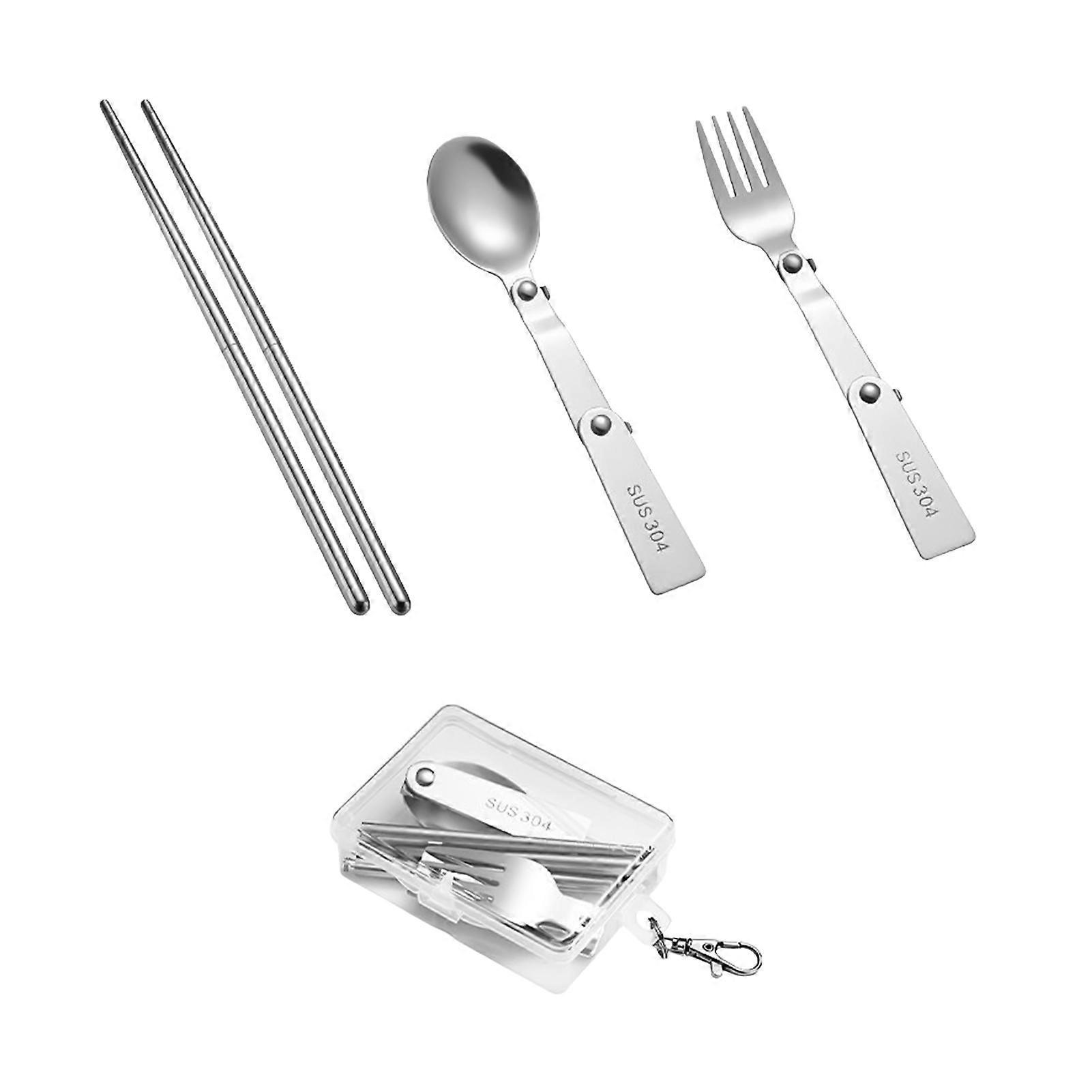 Lightweight Stainless Steel Folding Cutlery Set
